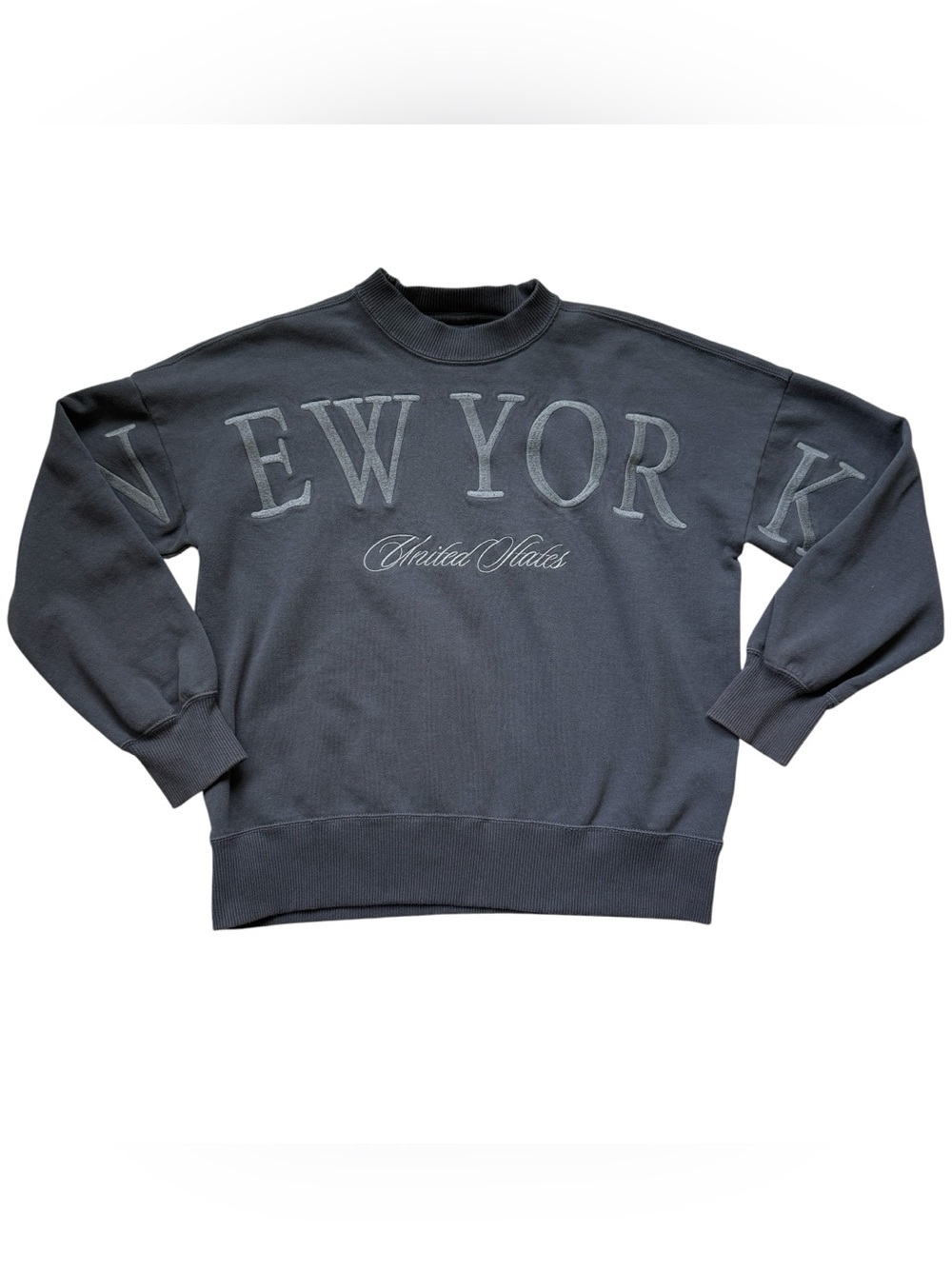 Abercrombie Kids Gray Crewneck Sweatshirt Oversized Minimalist Pullover 15/16